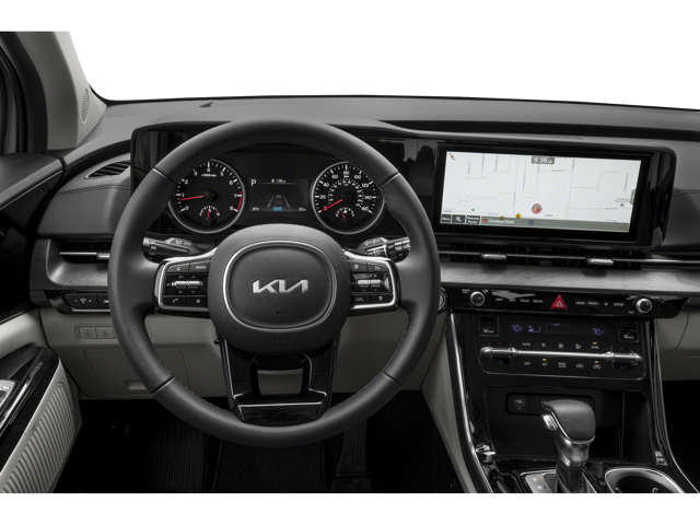 Interior steering wheel and dashboard view in a 2024 Kia Carnival | Kia dealer in Altoona, PA | Altoona Courtesy Kia