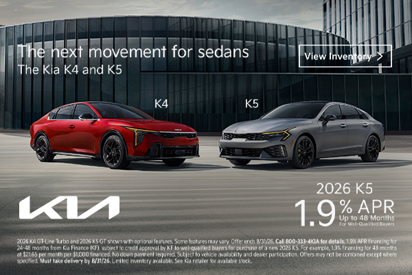 Kia K4 K5 1.9% APR